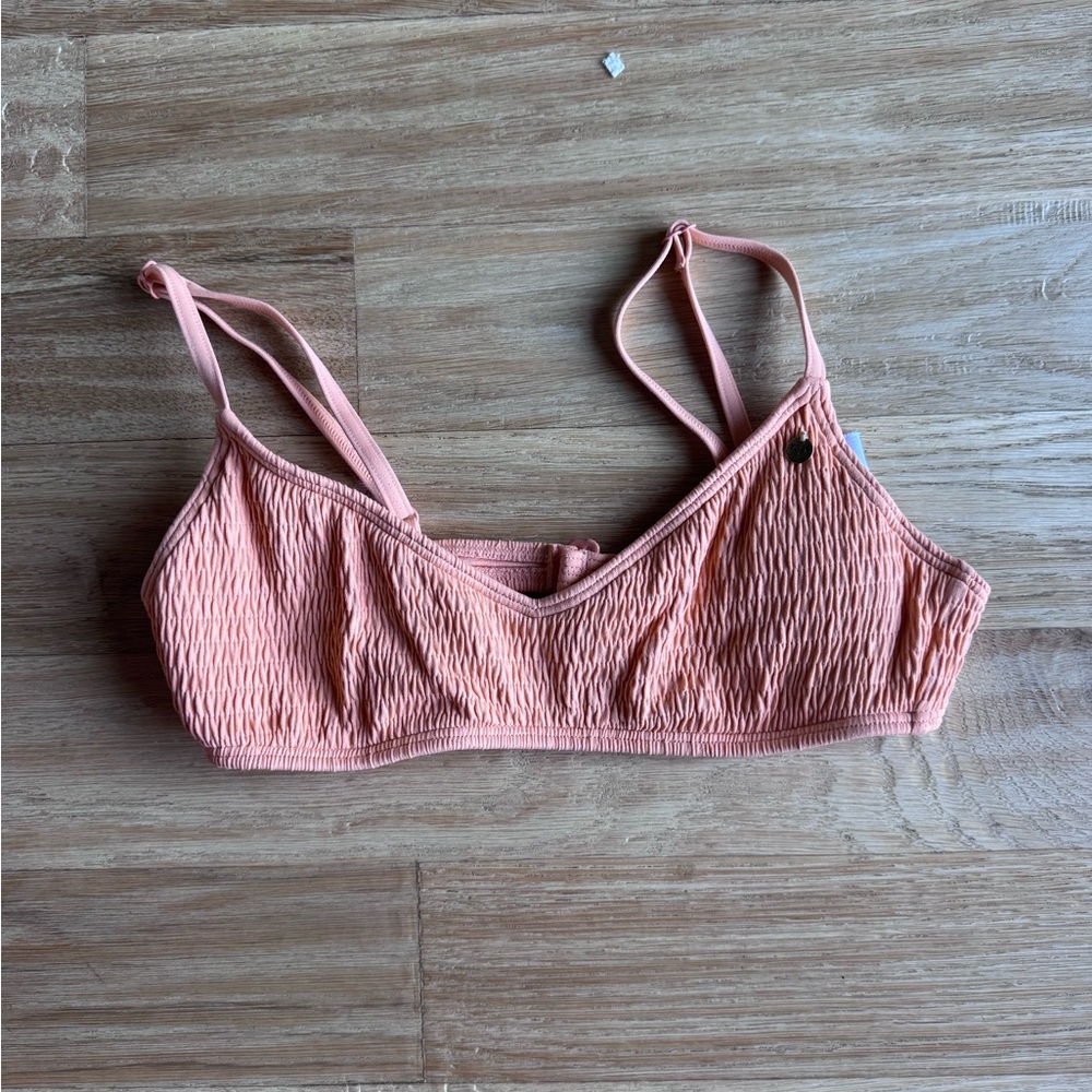 Roxy Peach Textured Bikini Top